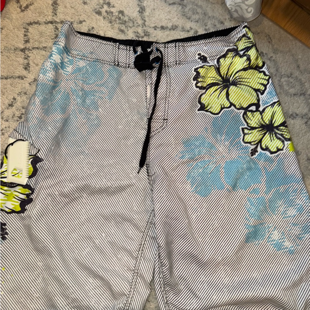 Striped Floral Shorts